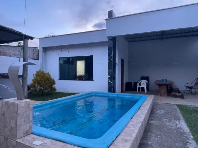 Casa Com Piscina valor R$185 mil + Parcelas a 10 minutos apos a ponte na Rodovia prox Nov