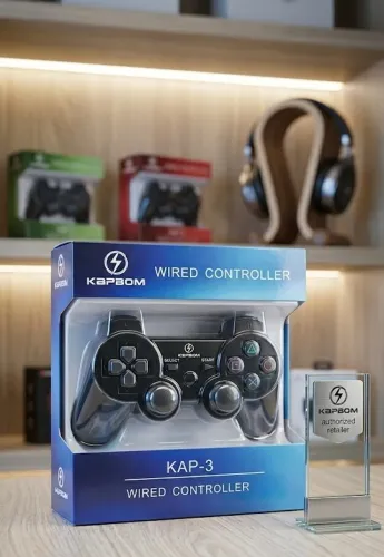 CONTROLE COM FIO KAPBOM KAP-3 - PRECISÃO E PERFORMANCE NO SEU JOGO!