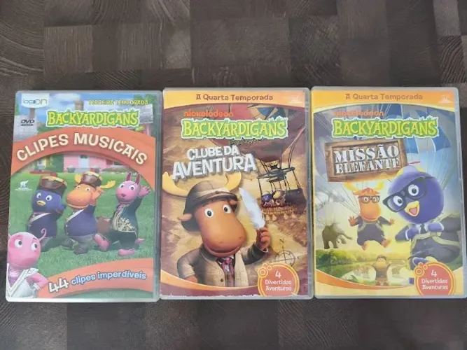 Kit 3 DVDs Backyardigans Clipes Musicais - Clube da Aventura - Missão Elefante