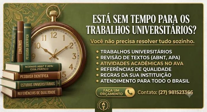 ASSESSORIA ACADÊMICA: TRABALHOS UNIVERSITÁRIOS E AVA