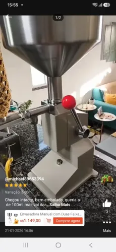 Envasadora 20 litros em perfeito estado