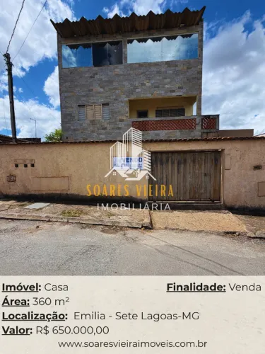 CASA À VENDA NO BAIRRO EMÍLIA - SETE LAGOAS/MG