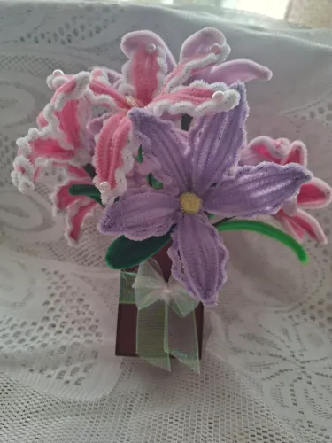 Vaso flor felpudo 