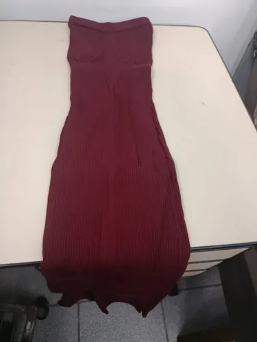Vestido Feminino Midi Tomara Que Caia Tricot Canelado Tubinho Casual Moda Verão