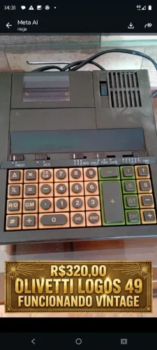 Calculadora Olivetti 49 funcionando