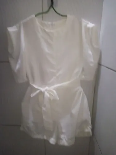 Macacão Curto Social Branco Feminino M