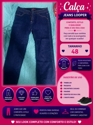 Calça Jean loopper tamanho 48