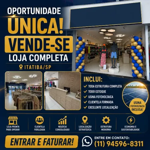 LOJA COMPLETA NO CENTRO | ESTOQUE | USINA FOTOVOLTAICA | PROJETO ARQUITETÔNICO