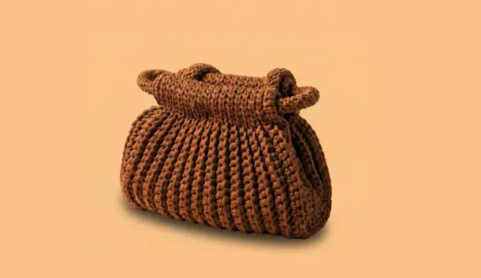 Bolsa De Crochê Fio de Malha Feminina Laranja