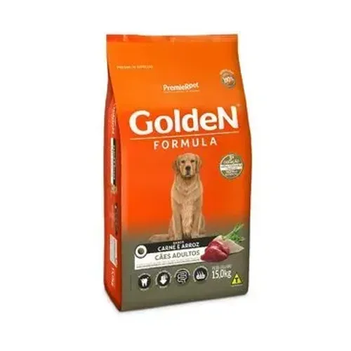 RAÇÃO GOLDEN - CÃES ADULTOS - CARNE E ARROZ - 15 KG