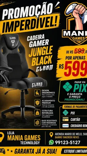 Cadeira gamer jungle Black
