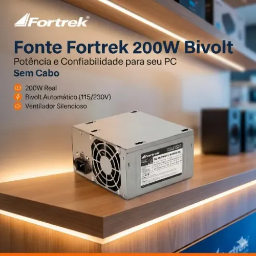 Fonte Fortrek PWS2003 200W Bivolt Sem Cabo