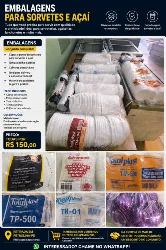 Embalagens de Isopor e Plastico para alimentos