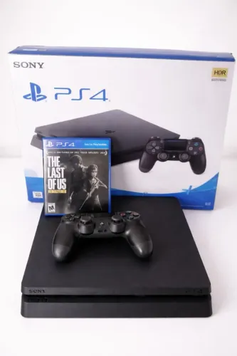 PS4 Slim 500GB Completo na Caixa + Controle + Jogo fisico + Garantia