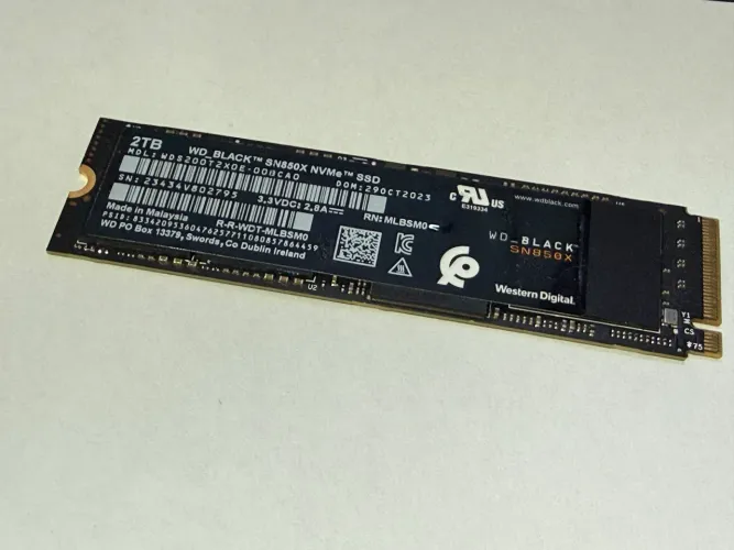 SSD WD BLACK SN850X, 2TB, M.2 2280, PCIE NVME, LEITURA 7300 MB/S WDS200T2X0E
