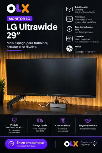 Monitor LG UltraWide de 29 polegadas
