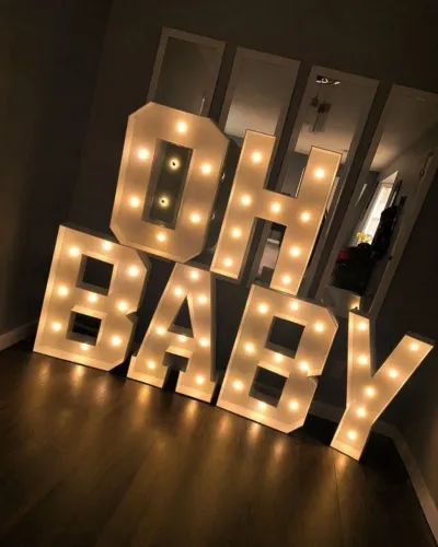 Letras Iluminadas chá revelação | chá de bebê