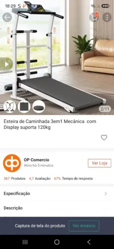Esteira de caminhada mecânica