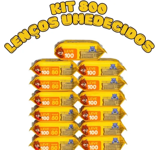 KIT 800 lenços umidecidos infantil 