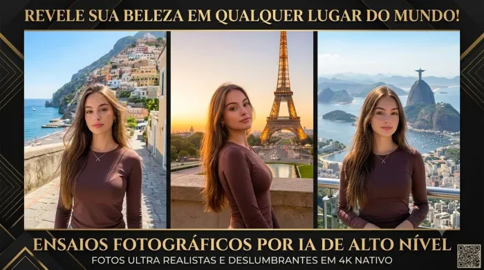 Não gaste com viagens por uma simples foto ensaio IA 4K 