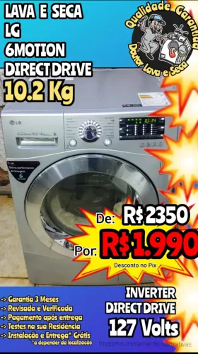 LAVA e SECA (Doutor Lava e Seca) LG 10.2kg Inox ENTREGA GRÁTIS! GARANTIA