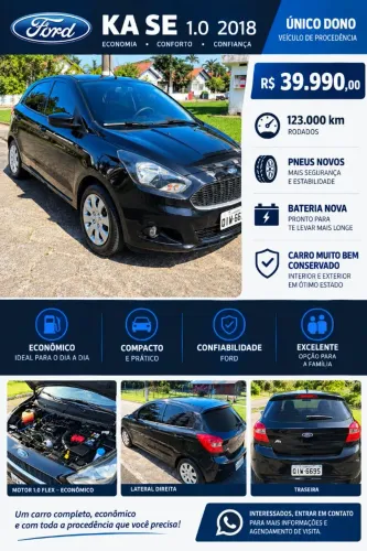 Ford KA 1.0 Se/se Plus Tivct Flex 5P 2018