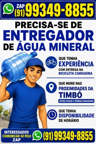 VAGA PARA ENTREGADOR DE ÁGUA MINERAL