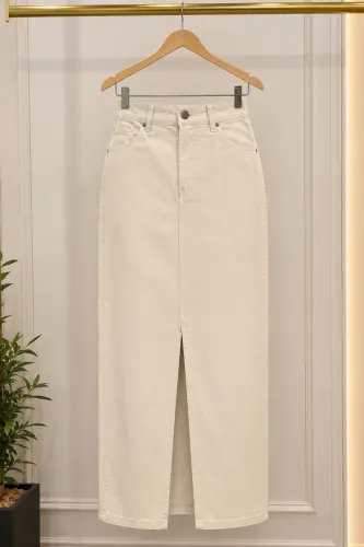 Saia jeans creme