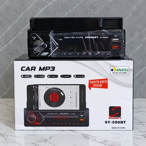 Som Automotivo Suporte Celular/Bluetooth/USB Duplo/SD Card/Controle