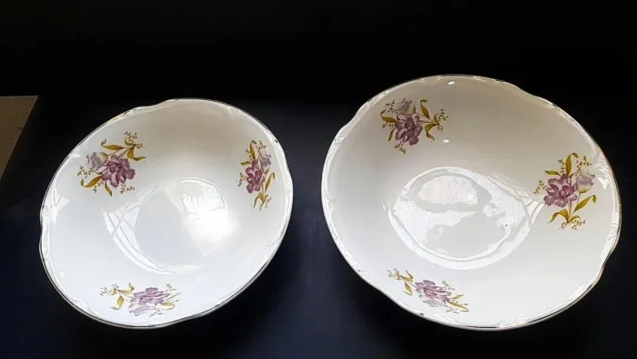 Par de saladeiras Vintage Porcelana Steatita Paraná