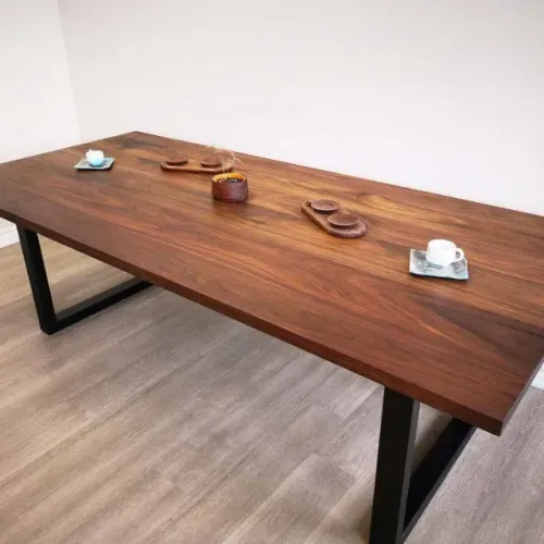 Mesa/Bancada Industrial 200x60cm | Aço Metalon + Pinus Envernizado - Sob Mededida