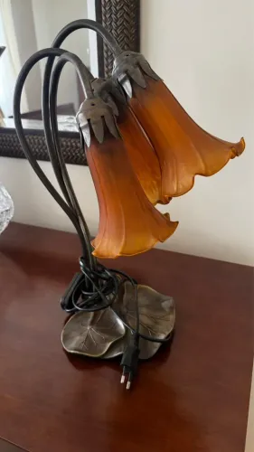 Luminária Antiga Estilo Art Nouveau - 3 Tulipas