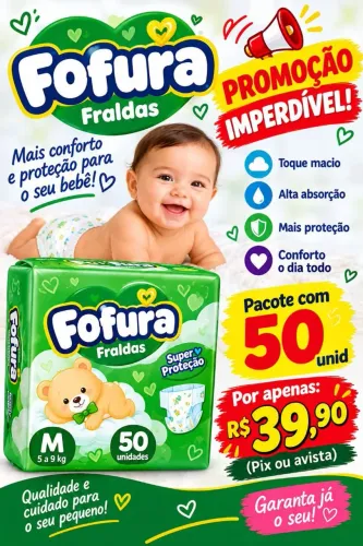 Fralda descartável XXG Fofura