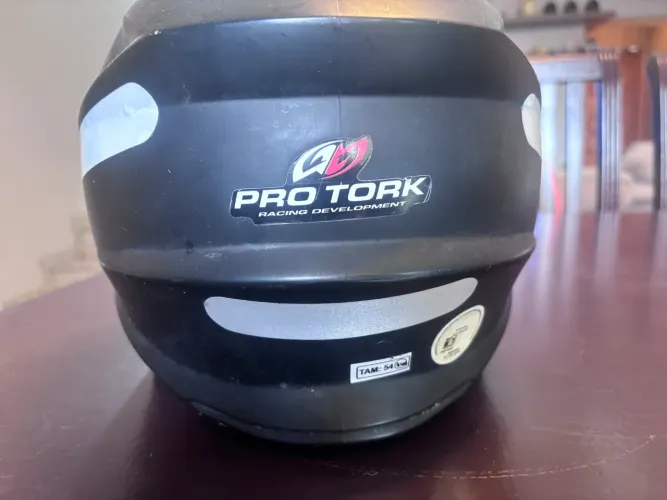 Capacete Infantil Pro Tork Liberty Four Kids Preto/Azul - Tam 54 (Semi-novo)