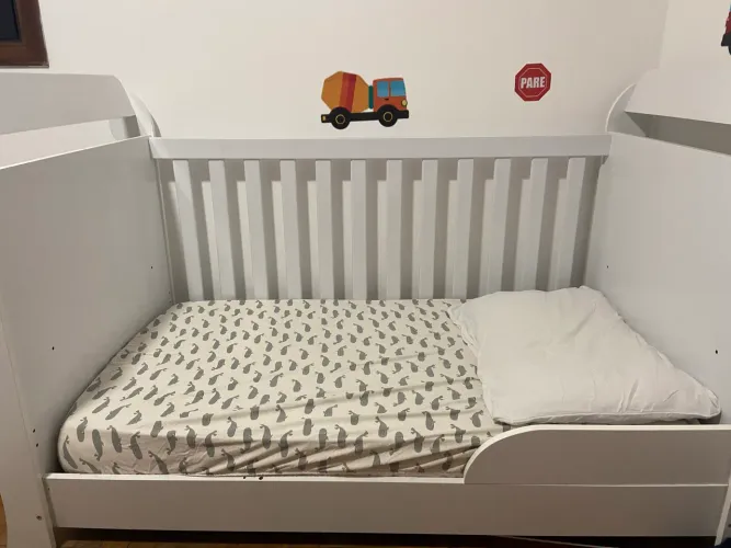 Berço 3 em 1 - branco com colchão