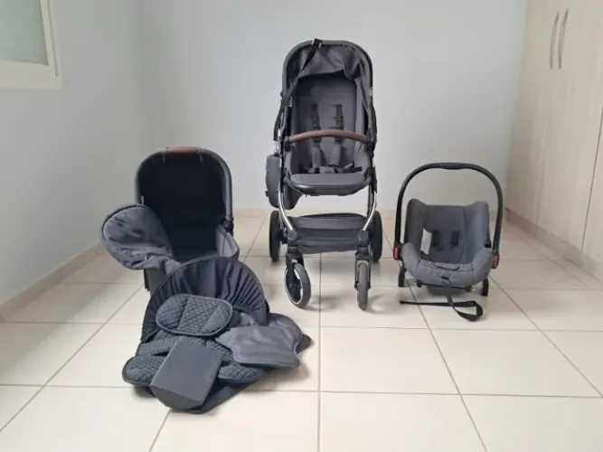 Carrinho ABC Design Como 4 -Kit Completo 3 em 1 -Moisés, Bebê Conforto, Bolsa, Adaptadores