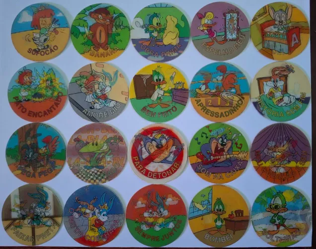 Coleção tiny toon tazos set laranja