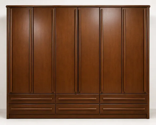 Guarda roupa 6 portas e 6 gavetas madeira legítima.