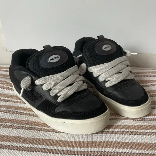 Tênis Hocks Puff Preto E Branco Skate Original Com Fat Lace