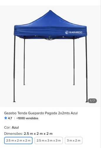 Vendo Gazebo tenda Guepardo Azul novo