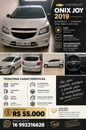 Chevrolet Onix JOY Hatch 1.0 8V Flex Mec. 4P 2019