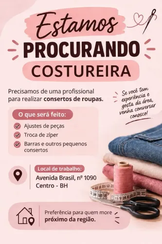 Estamos procurando costureira