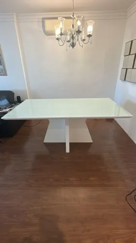 Mesa de Jantar Retangular Vidro jateadoo