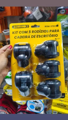 Kit rodízio rodinhas para cadeira escritório 