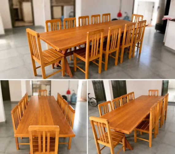Mesa madeira Peroba com 10 cadeiras