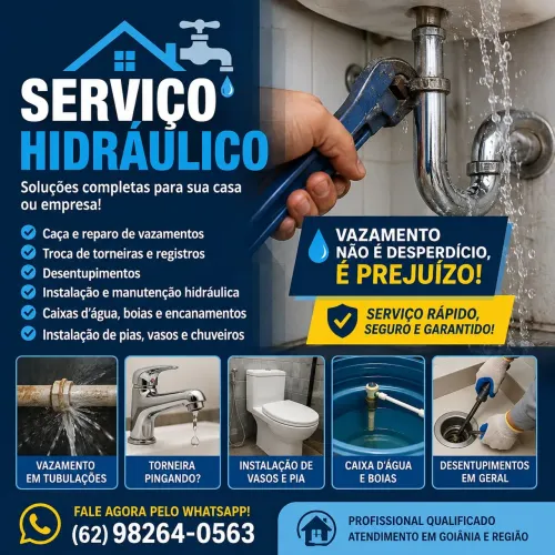 Serviço hidráulico, limpeza de caixa 