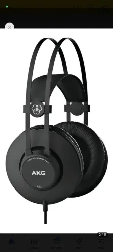 Fone de ouvido profissional AKG K52 Home Studio Gravar Música