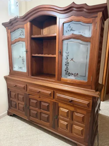Móvel Sala Madeira Mogno Maciça - Antiquário