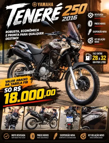 Yamaha Ténéré 250 2016 Revisada | Pneus Novos | R$ 18.000
