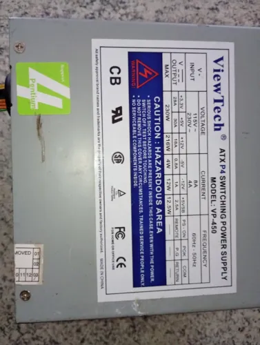 Fonte ATX View Tec 230W BIVOLT 127 V/ 220 V usada, saída IDE.